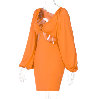 Sexy Lantern Sleeves Summer Short Dresses