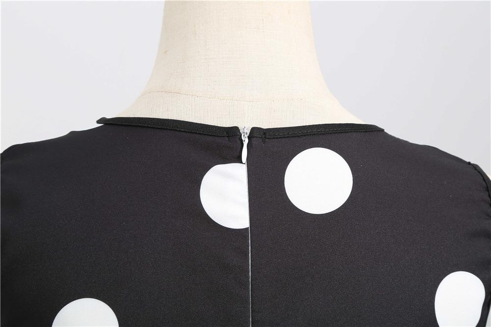 Casaul Sleeveless Dot Print Vintage Dresses-STYLEGOING