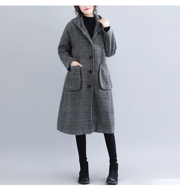 Casual Woolen Plus Sizes Women Overcoats