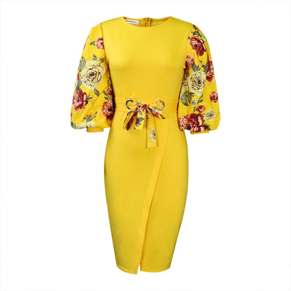 Classy Floral Print Plus Sizes Dresses for Women