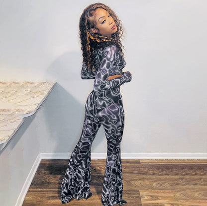 Sexy See Throught High Waist Trumpet Long Pants