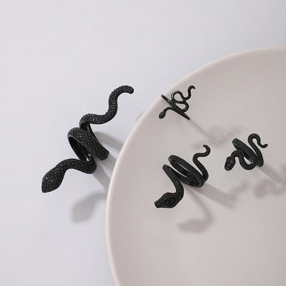 Vintage Cool Snake Shape Rings for Women 4pcs/set