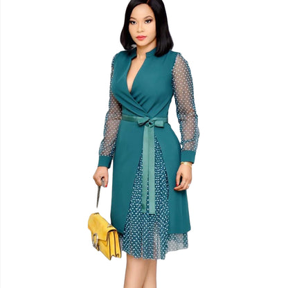 Fashion Dot Print Plus Sizes Women Dresses