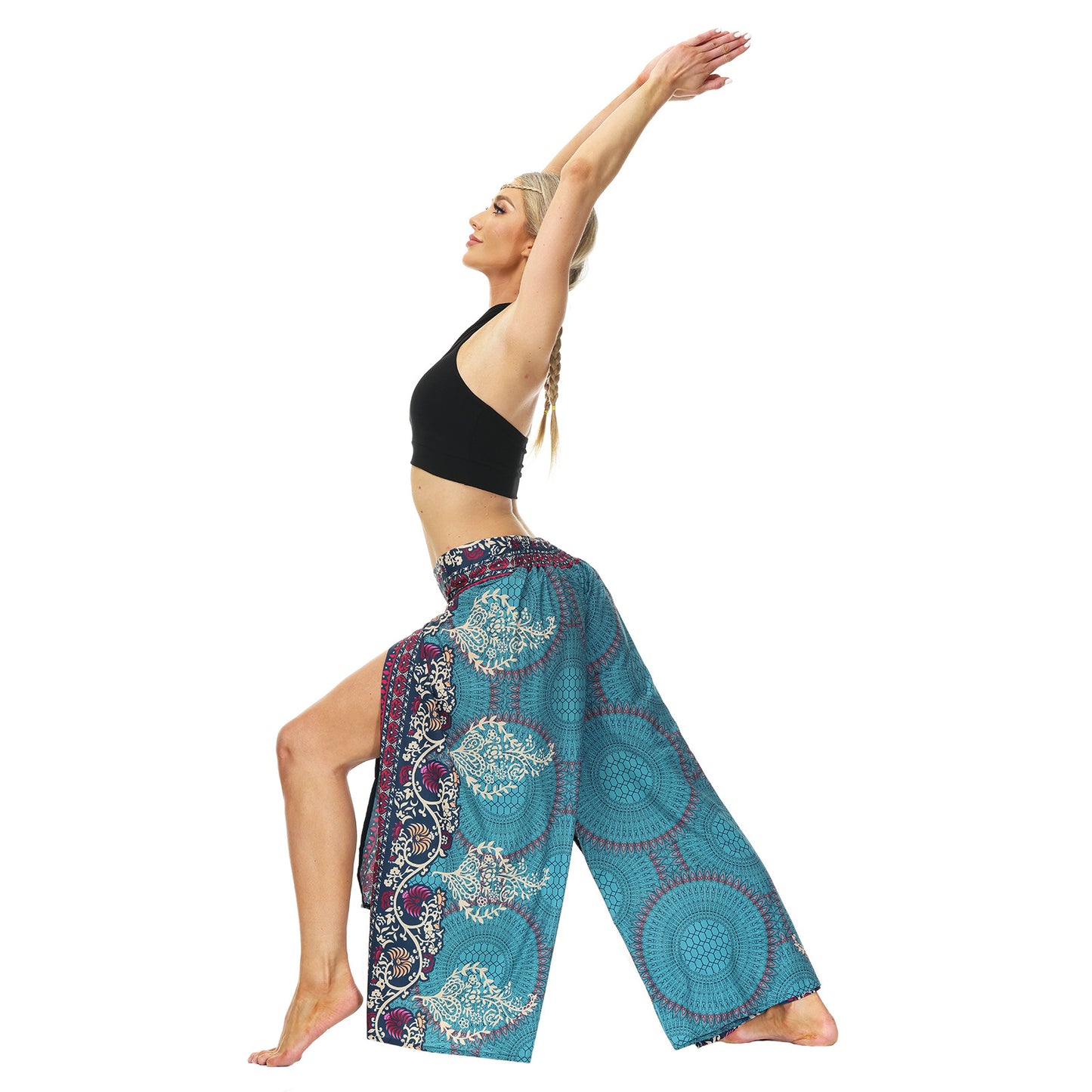 Casual Floral Print Women Yoga Loose Pants