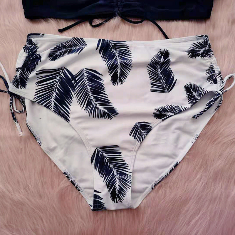 Women High Waist Off The Shoulder Plus Sizes Swimsuits