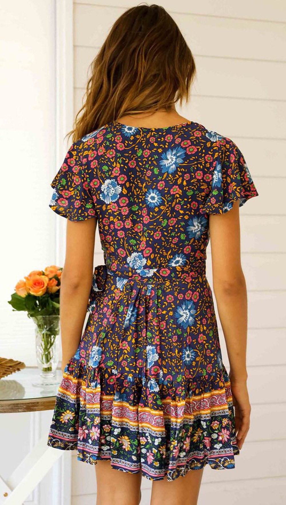 Summer Beach Bohemian Short Dresses-STYLEGOING