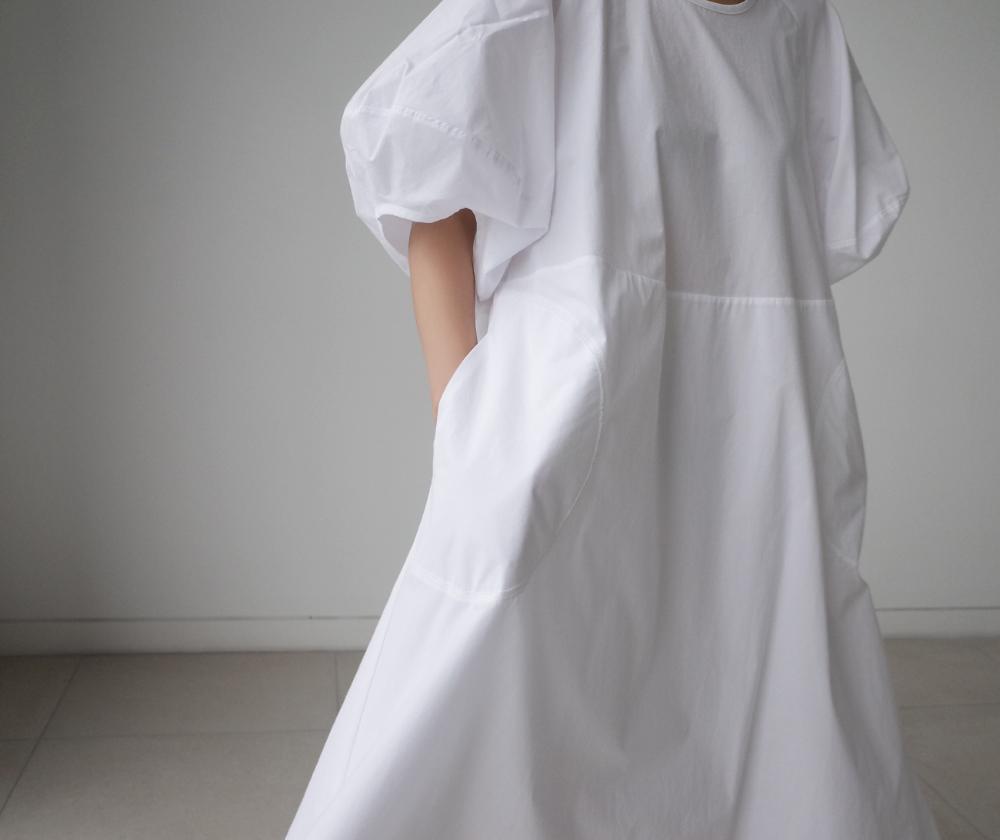 Loose Cozy Puff Sleeves Long Dresses-STYLEGOING
