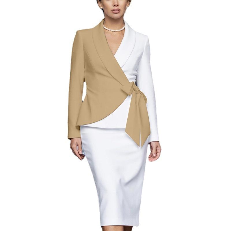 Sexy Office Lady Long Sleeves Bowknot Dresses-STYLEGOING