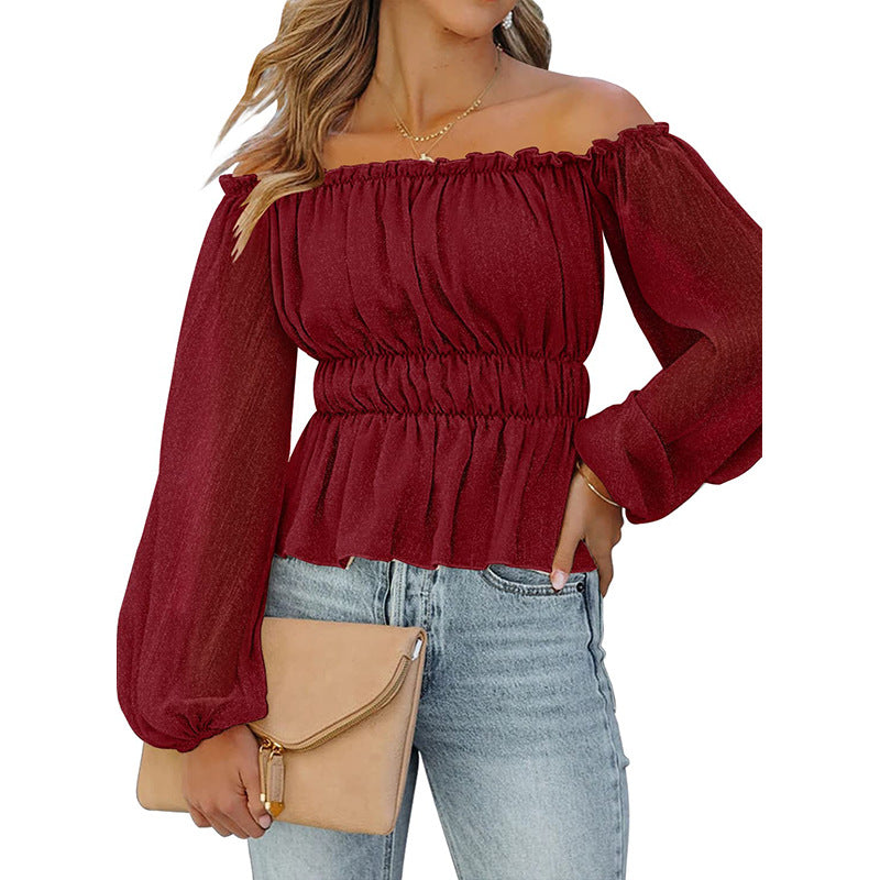 Casual Summer Chiffon Off The Shoulder Women Blouses