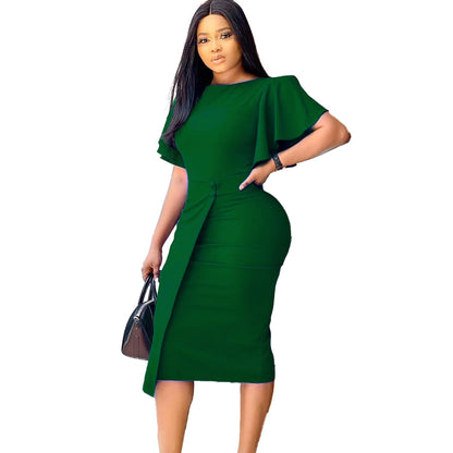 Fashion Office Lady Short Sleeves Sheath Dresses