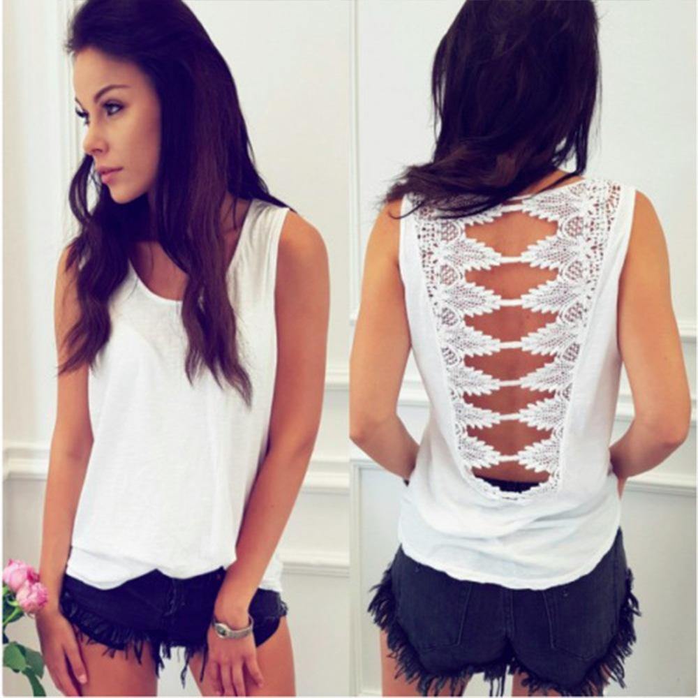 Summer Back Hollow Out Sleeveless Crop Tops-STYLEGOING