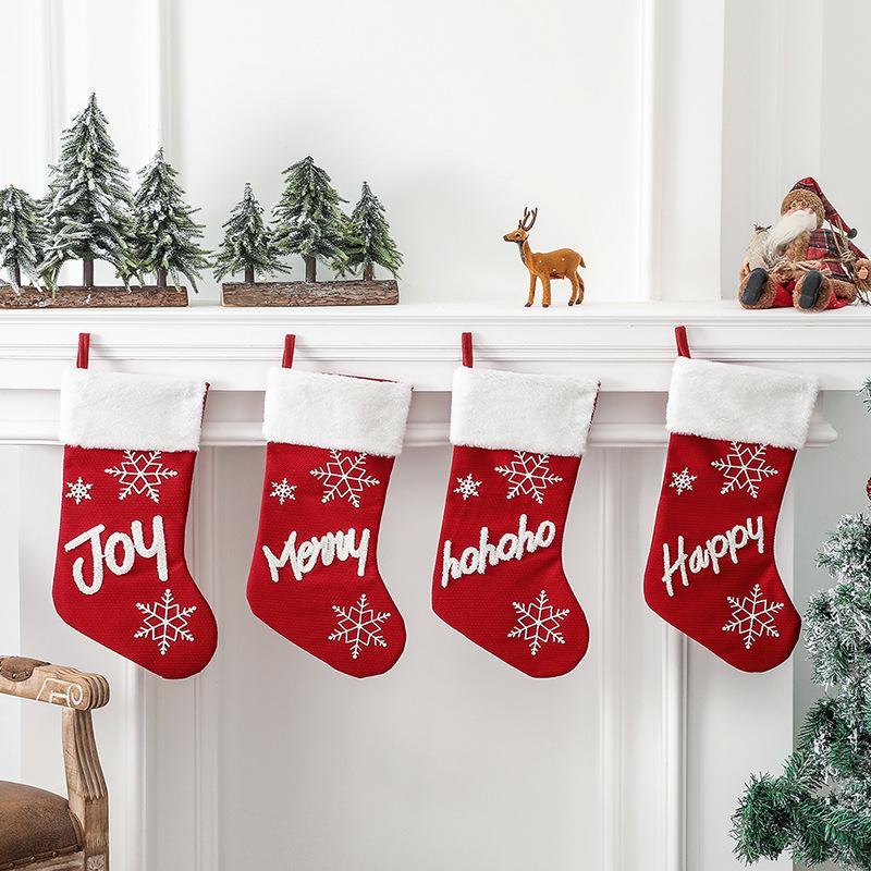 Red Christmas Party Snowflake Gifts Socks