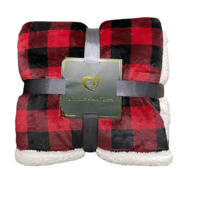 Black&red Plaid Warm Soft Fleece Blanket