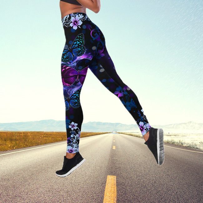 Sexy Butterfly Design High Waist Yoga Leggings