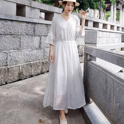 Ethnic Women Summer Linen Dresses