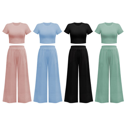 Sexy Summer Short T Shirts and Casual Pants Sets