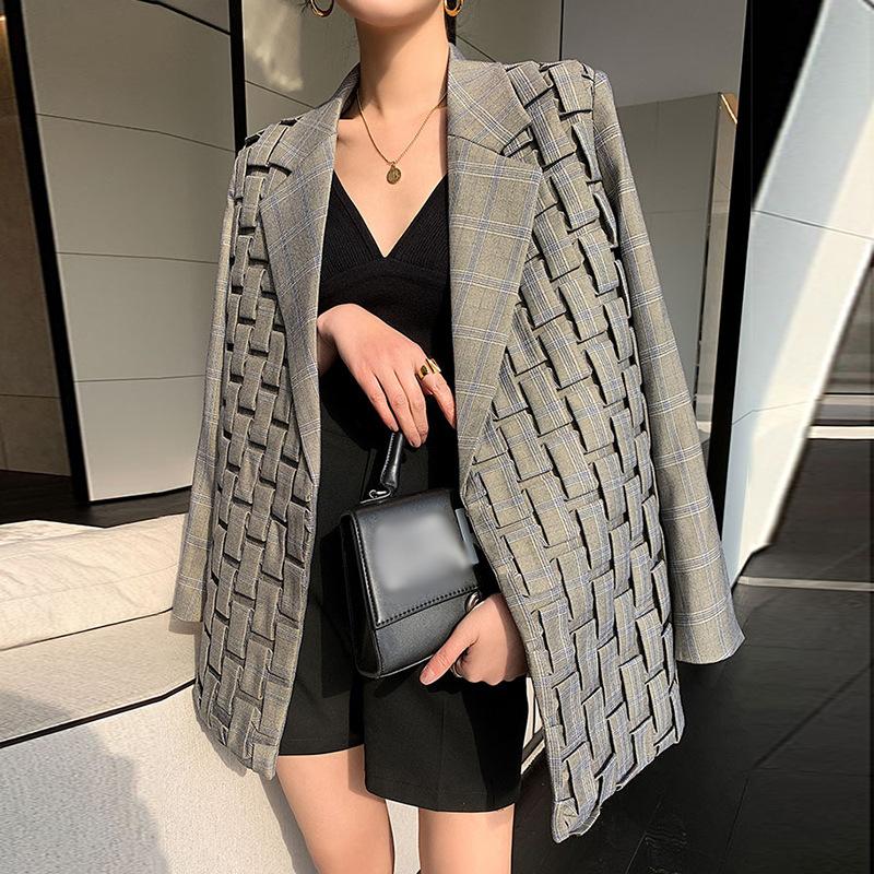 Vintage Handmade Pleat Fashion Blazers-STYLEGOING