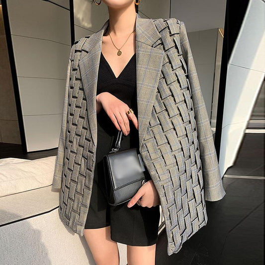 Vintage Handmade Pleat Fashion Blazers-STYLEGOING