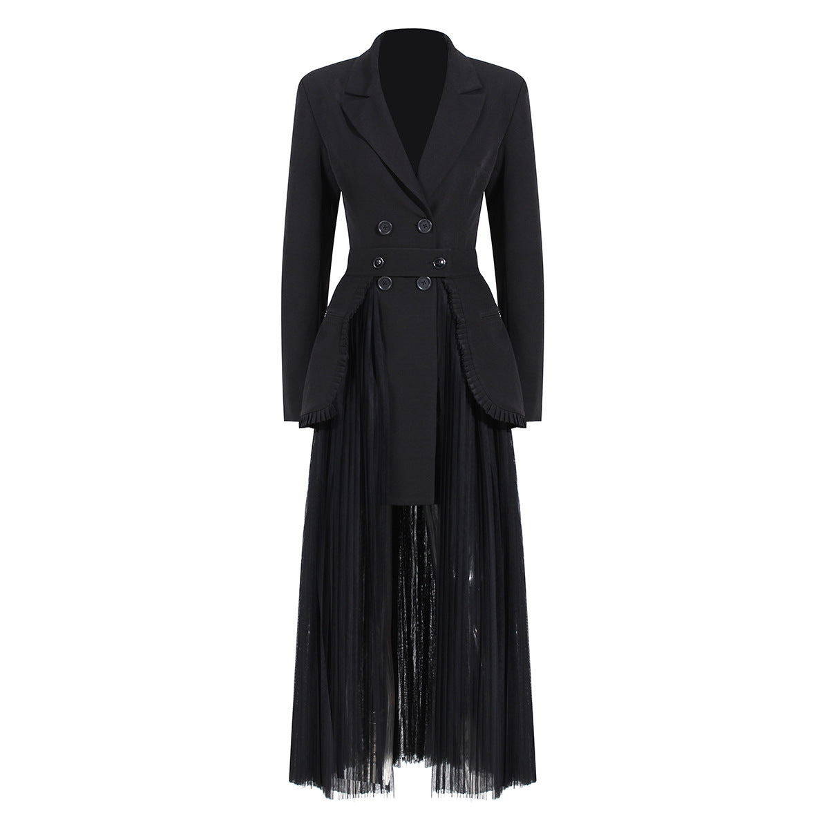 Black Blazer Overcoat and Designed Tulle Skirts