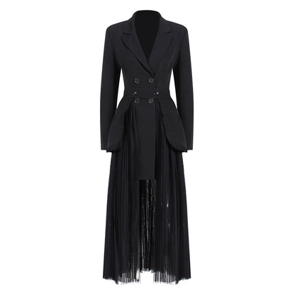 Black Blazer Overcoat and Designed Tulle Skirts