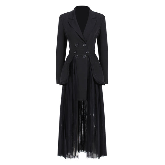 Black Blazer Overcoat and Designed Tulle Skirts