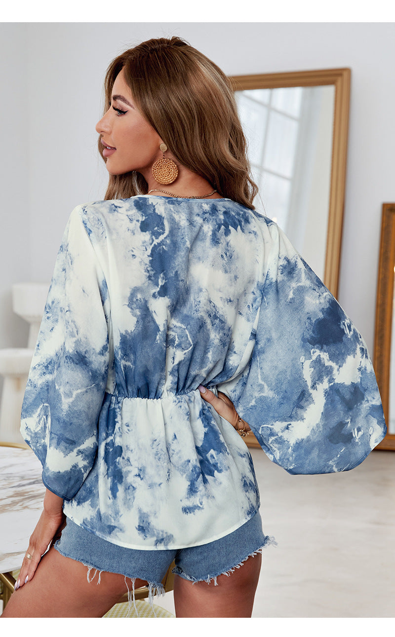 Summer Deyed Chiffon Blouses for Women