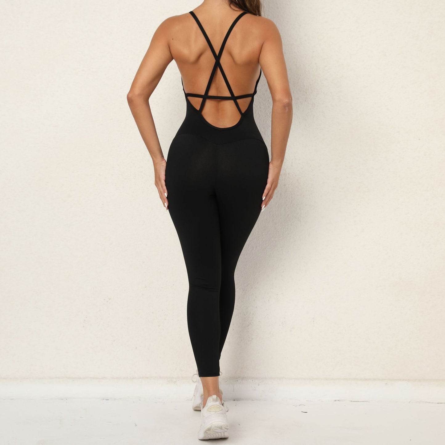 Sexy V Neck Backless Sports Jumpsuits