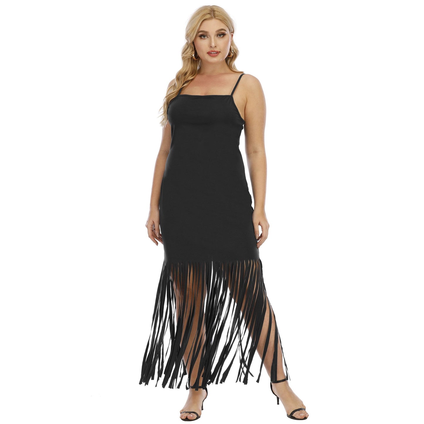 Women Tassel Sheath Sexy Plus Size Dresses-STYLEGOING