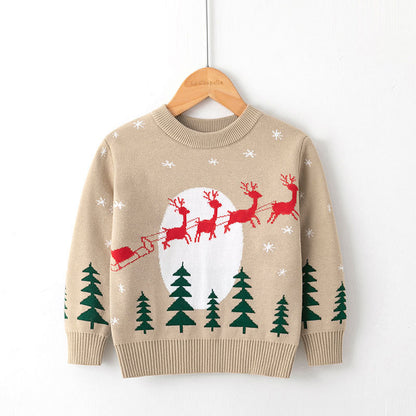Merry Christmas Knitting Kids Sweaters