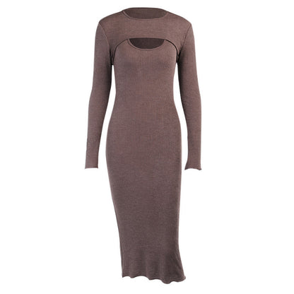 Sexy Women Knitting Cape and Slip Dresses Sets