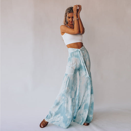 Casual Dyed Trumpet Pants for Women