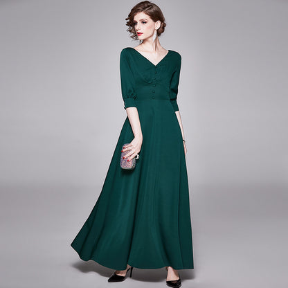 Elegant V Neck Long Evening Party Dresses