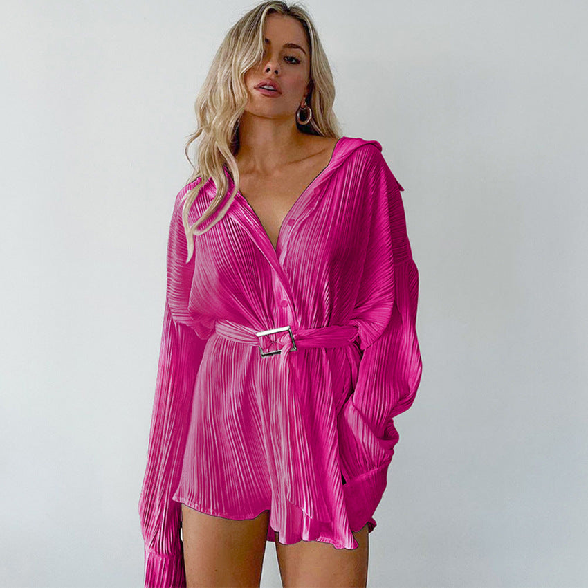Green Spring Long Sleeves Women Shirts Dresses