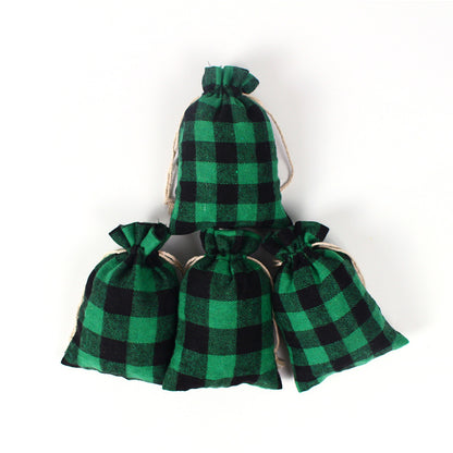 Red&Green Cotton Christmas Gift Bags 50pcs/Set