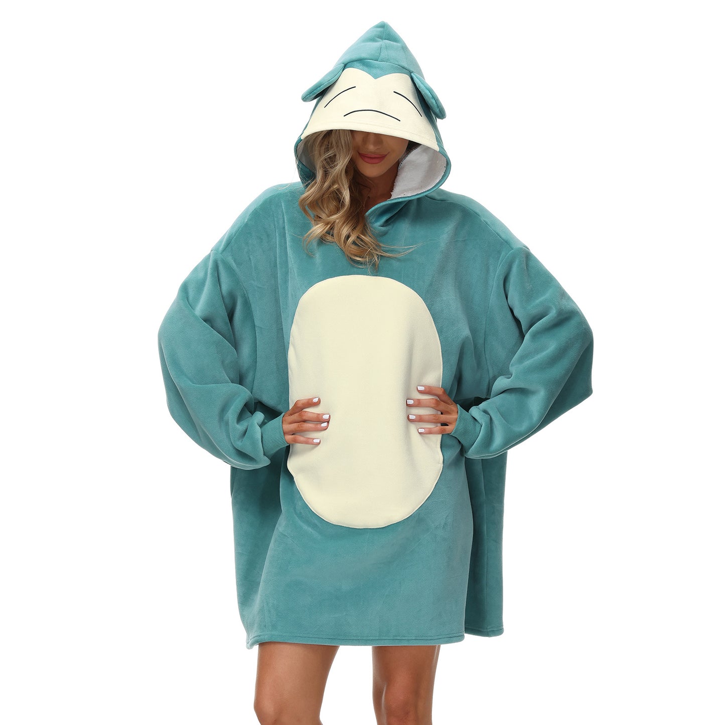 Rainbow Print Winter Warm Hoodies Wearable Sleepwear Blanket