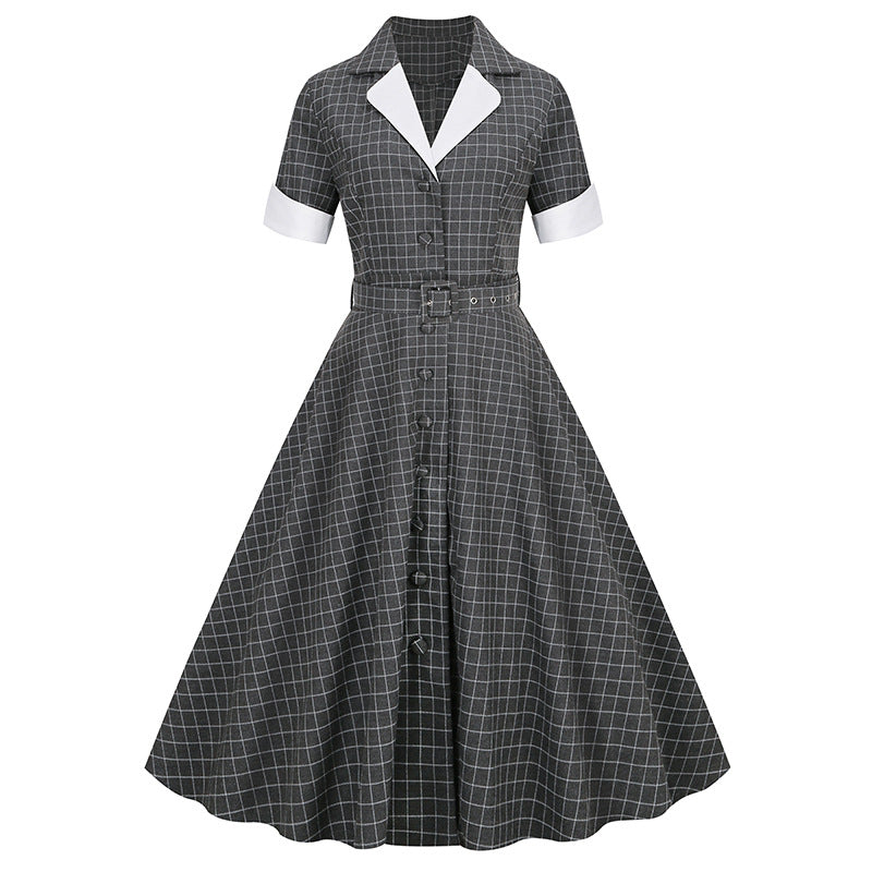Elegant Vintage Short Sleeves Women Dresses