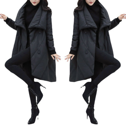 Black Women Cape Style Winter Overcoat
