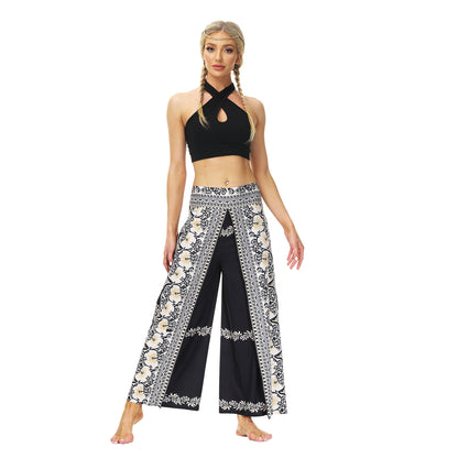 Casual Floral Print Women Yoga Loose Pants