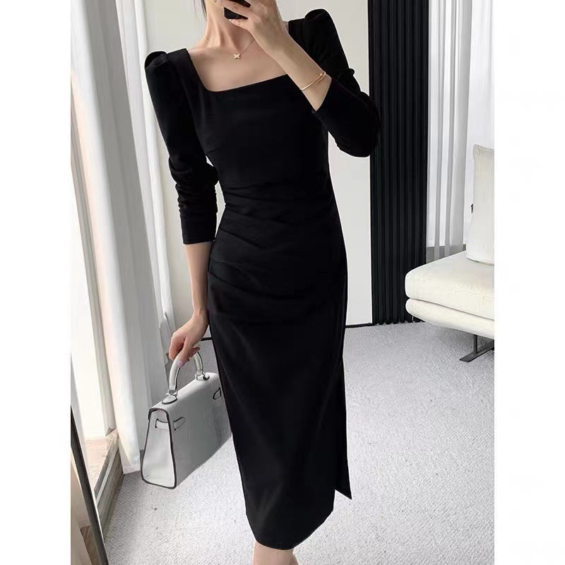 Sexy Square Neckline Long Sleeves Party Dresses