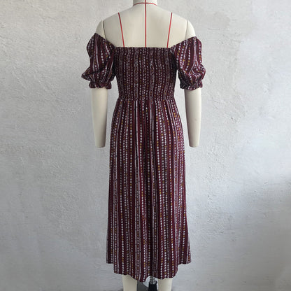Summer Puff Sleeves Cotton Women Dresses