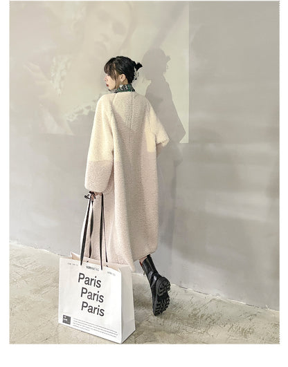 Winter Women Plus Sizes Sherpa Long Overcoat