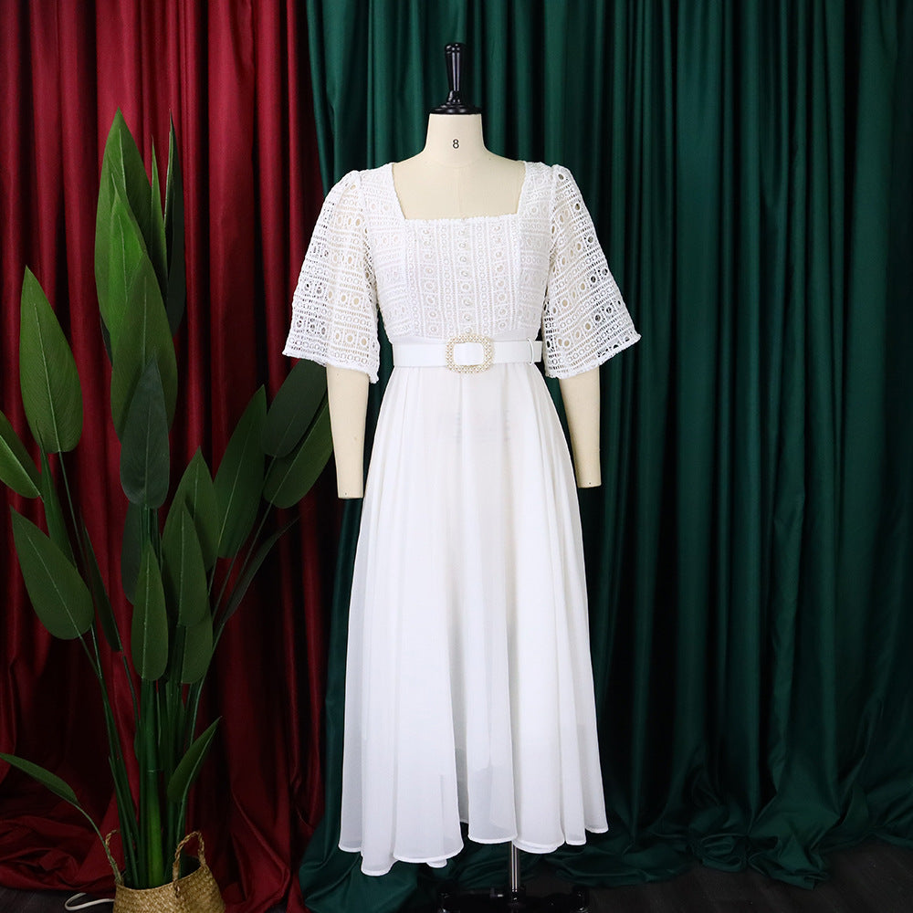 Elegant Chiffon Women Dresses with Belt
