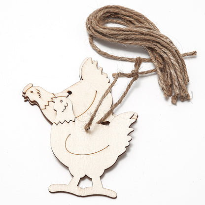 Happy Easter Day Wooden DIY Pendant for Decoration