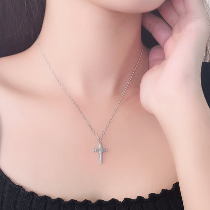 Irregular Cross Design Sterling Silver Necklace for Women