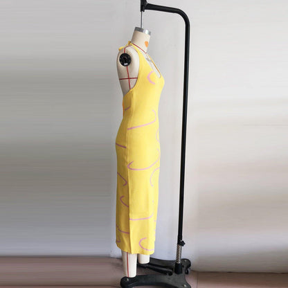 Sexy Knitting Backless Halter Long Dresses-STYLEGOING