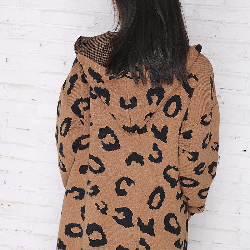 New Leopard Casual Knitting Cardigan Overcoats-STYLEGOING