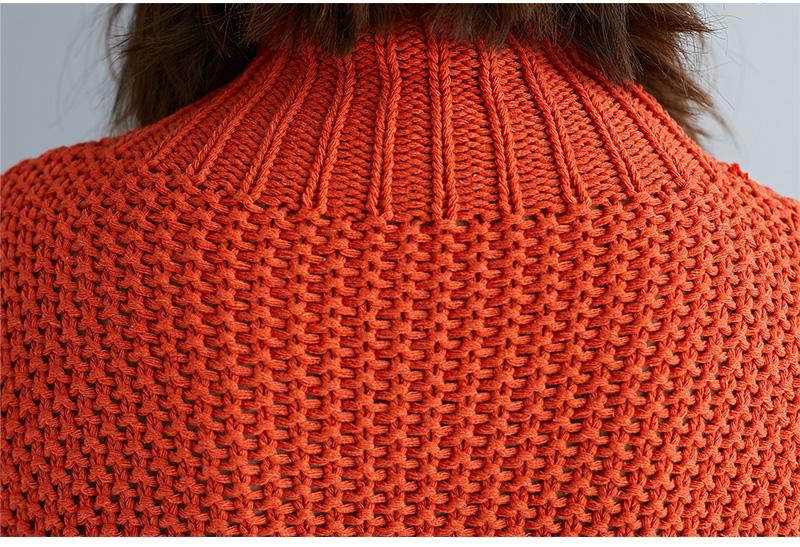 Women High Neck Knitting Sweaters-STYLEGOING