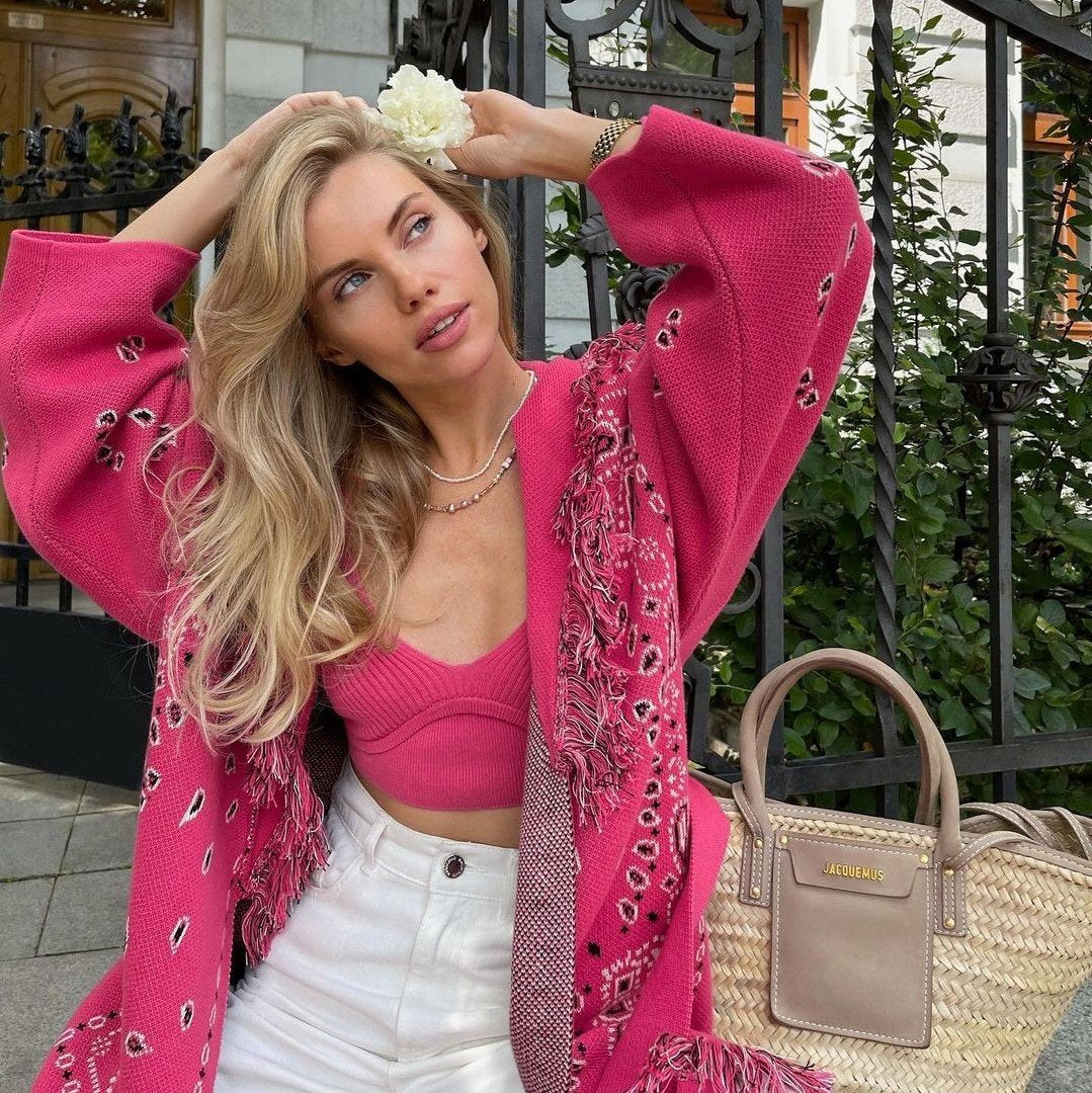 Leisure Women Tassel Bandage Cardigans Sweaters