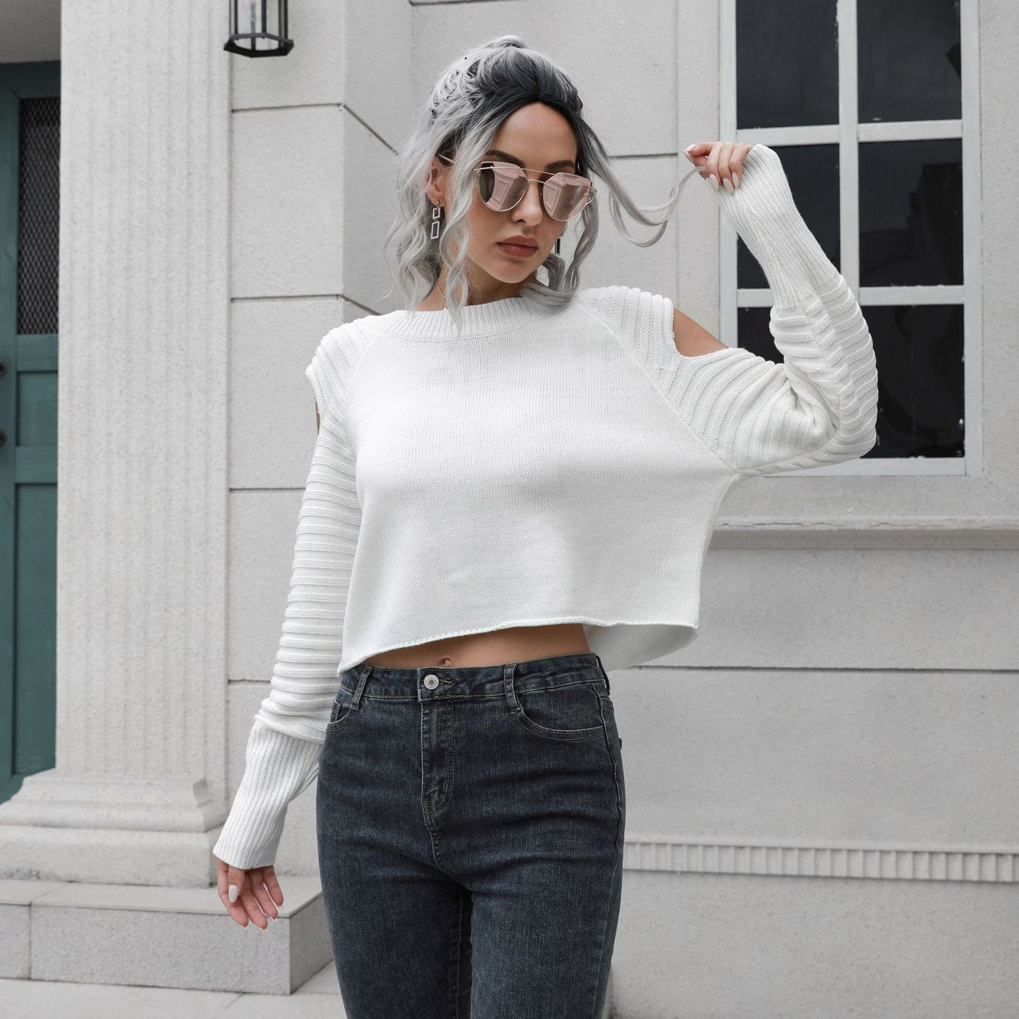 Designed Women Knitting Long Sleeves Sweaters