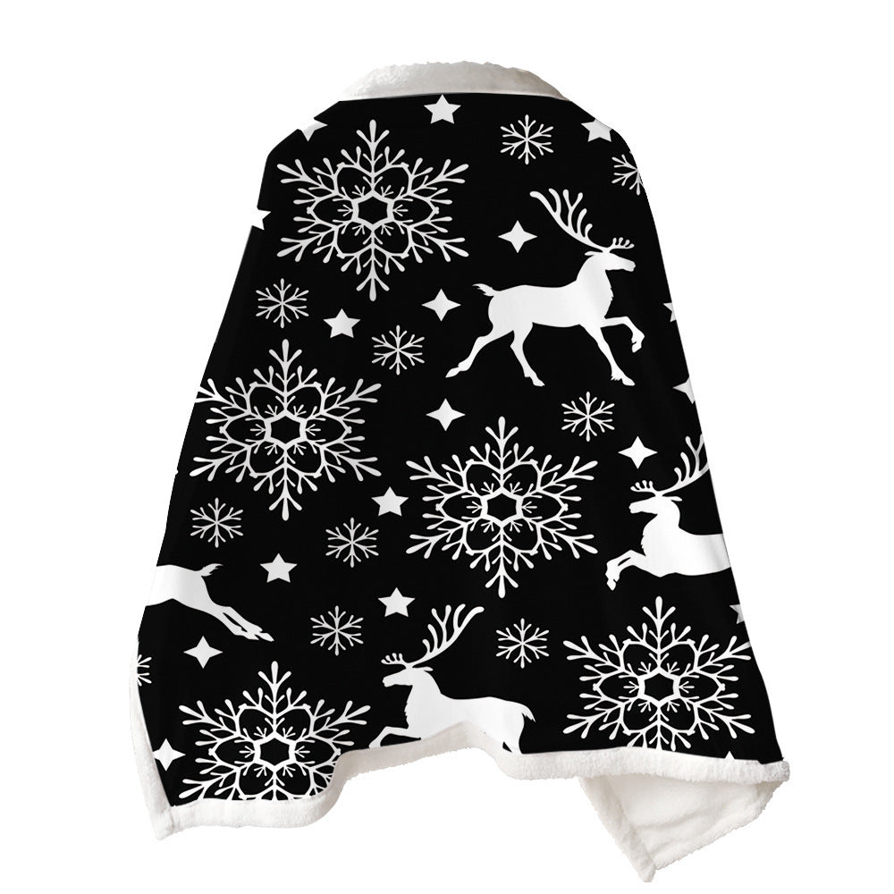 2 In 1 Warm Soft Throw Blanket for Christmas